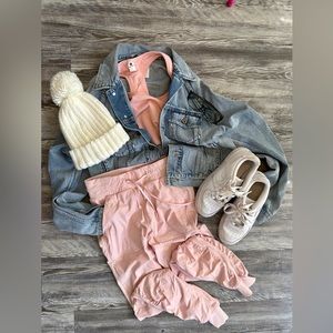 Lululemon pink beyond the studio joggers